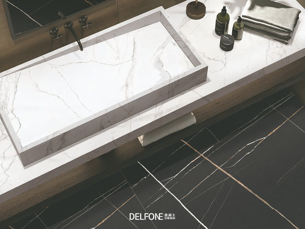 巖板一體盆是巖板洗手盆嗎？巖板洗手盆照片現代輕奢(圖2)