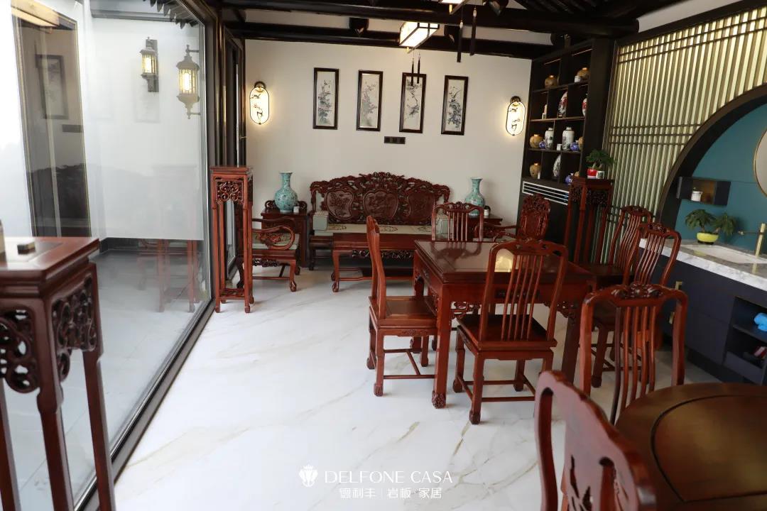 家裝案例 | 280㎡蘇州園林式巖板別墅，古典尊貴，古色古香(圖9)