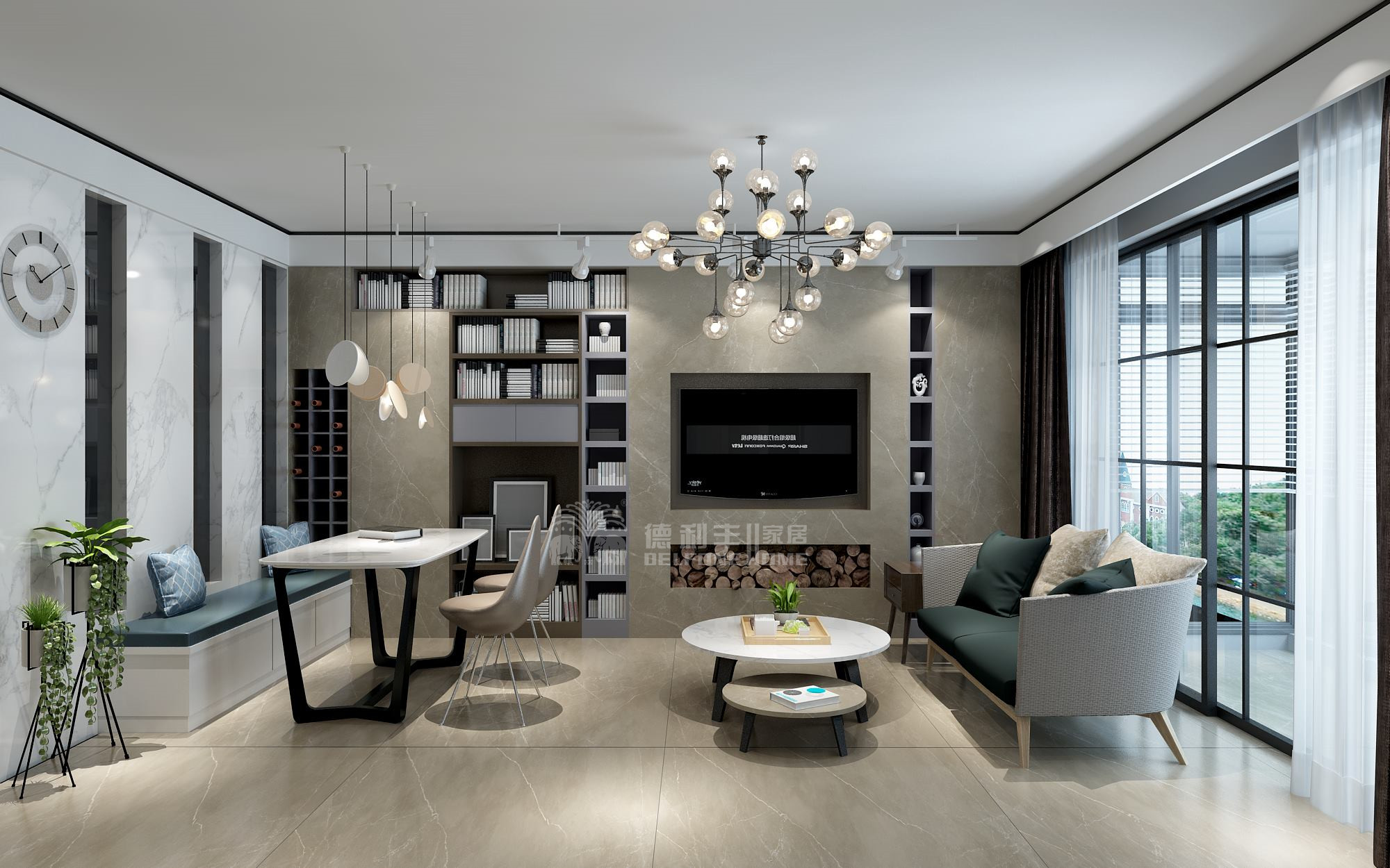 這才真正叫電視背景墻，你家只是電視掛墻上(圖6)