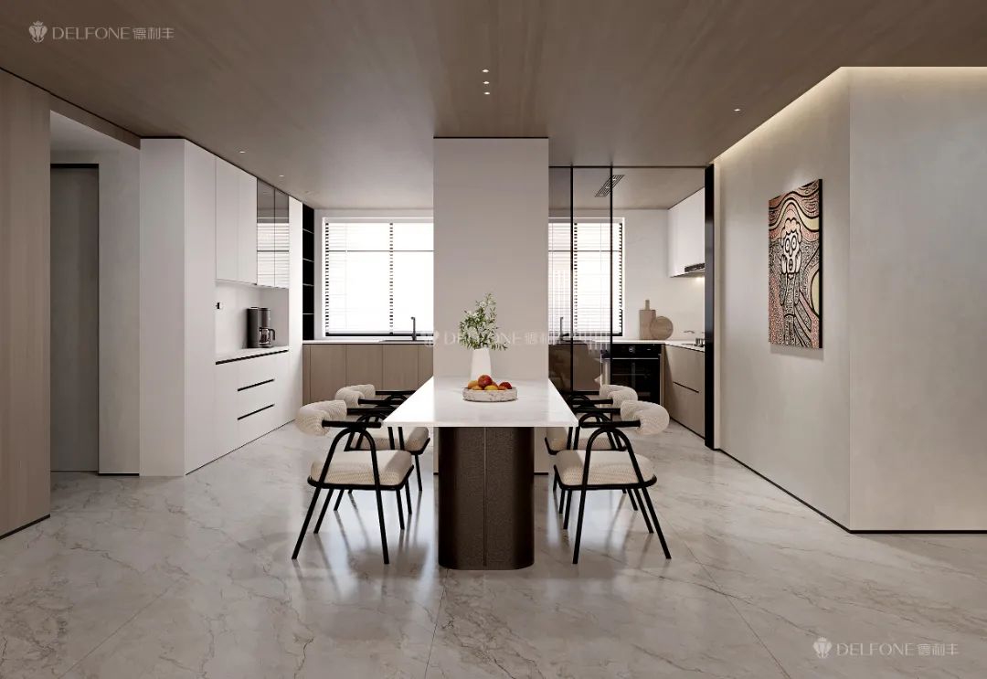 DELFONE案例分享 | 奶油風(fēng)大平層，【煙雨灰】讓每1㎡都充滿松弛感(圖8)